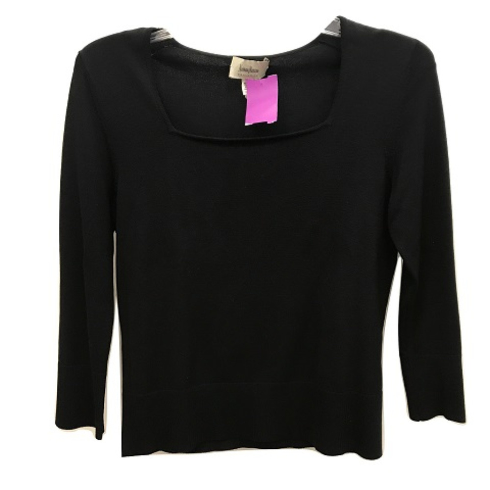 Neiman Marcus Black Silk-Blend Sweater